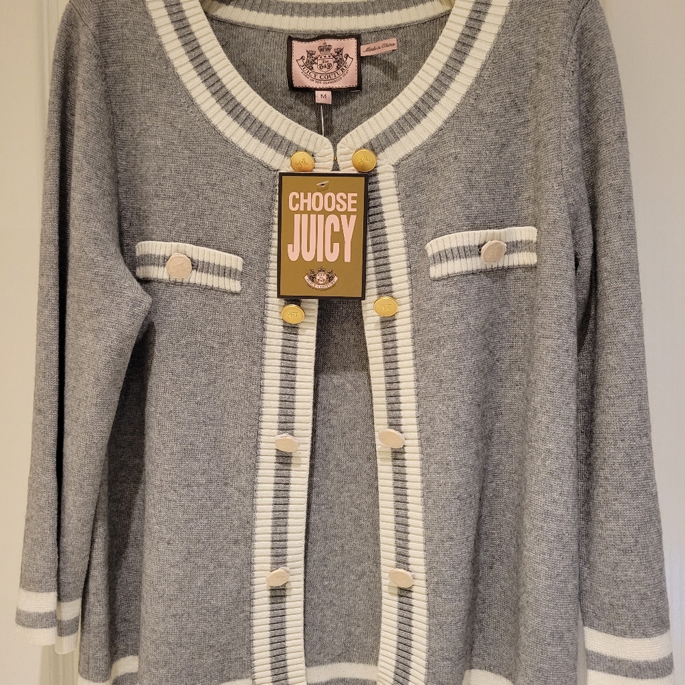 Juicy Couture heather cozy half milano cardigan